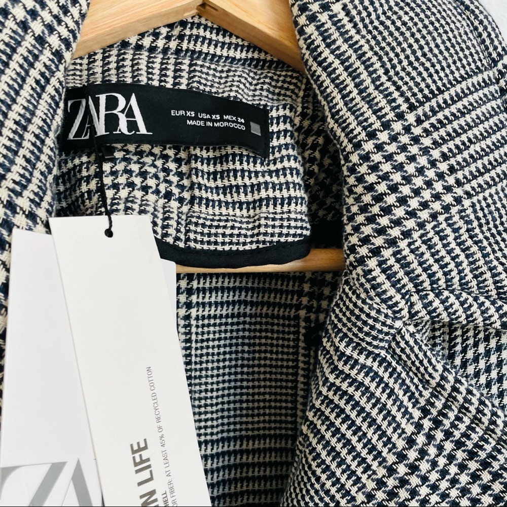 ZARA QUILTED CHECKERED LONG SLEEVE JACKET - Picture 12 of 12